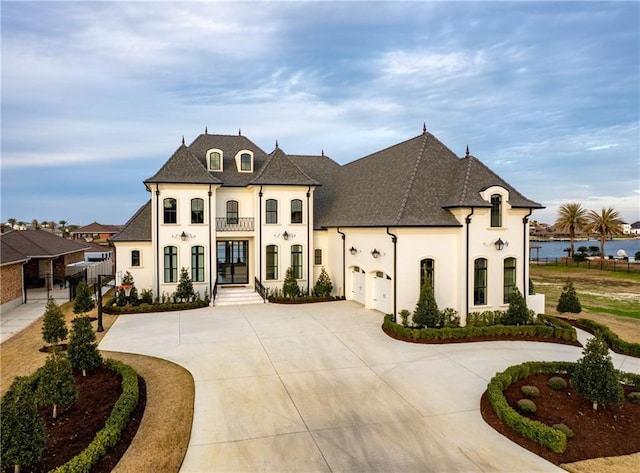 view of french country home