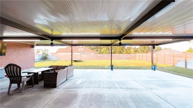 view of patio featuring outdoor lounge area