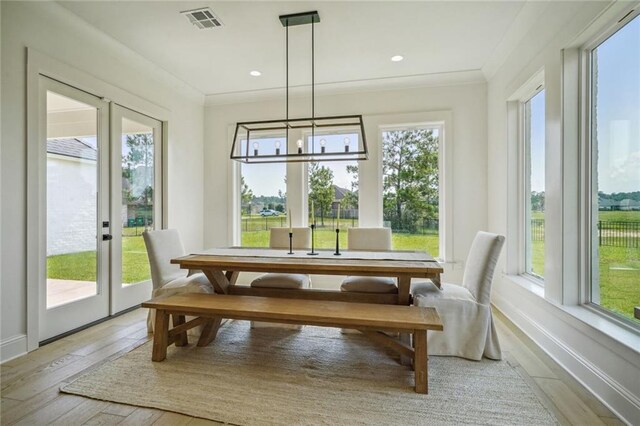 sunroom with french doors