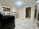 kitchen with black range oven