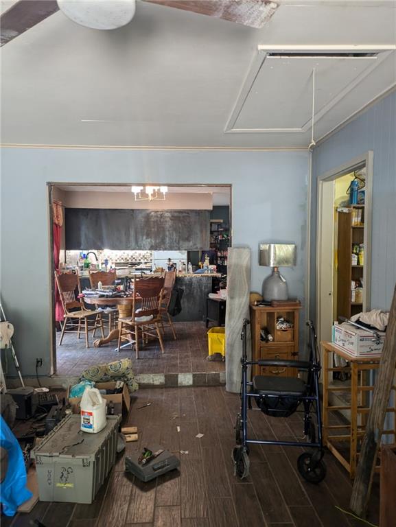 miscellaneous room with hardwood / wood-style flooring