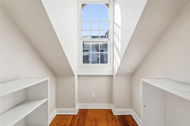 bonus room with wood-type flooring