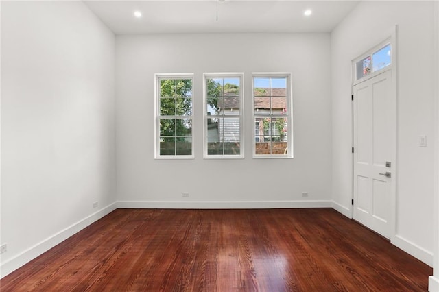 interior space featuring dark wood-type flooring