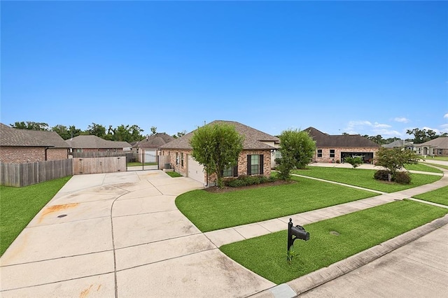 ranch-style home featuring a front yard