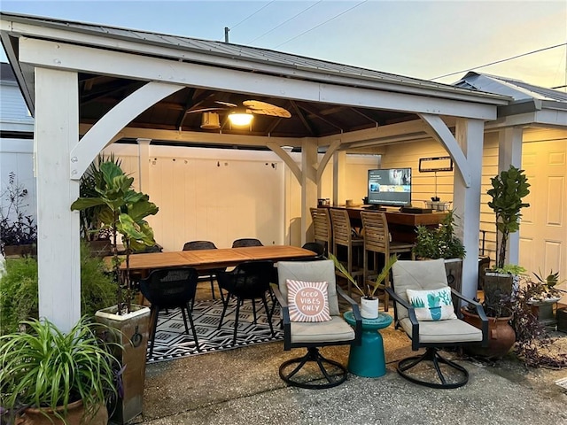 view of patio with a gazebo