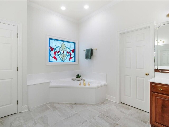 office space featuring ornamental molding, plenty of natural light, and ceiling fan