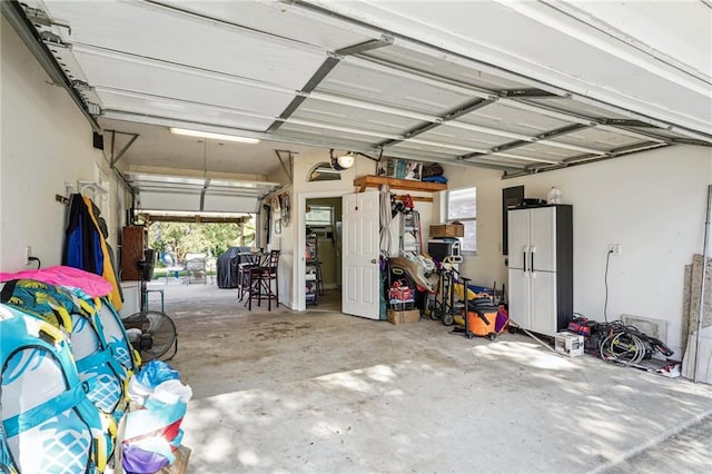 garage with white refrigerator