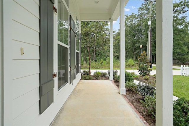 view of patio with covered porch