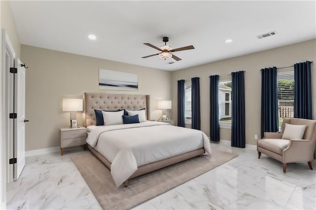 bedroom with ceiling fan