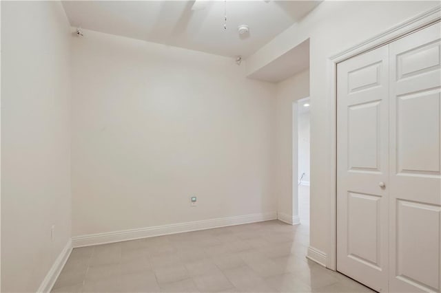 unfurnished bedroom featuring a closet