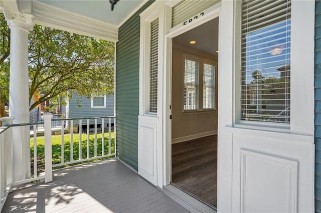 exterior space with a porch