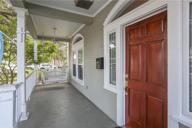 exterior space featuring covered porch