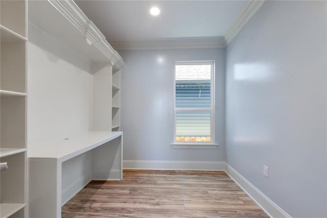 interior space with light hardwood / wood-style floors