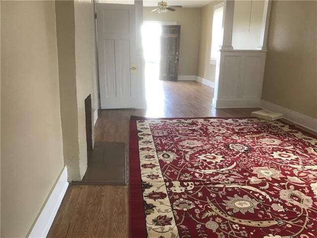 hall featuring hardwood / wood-style flooring