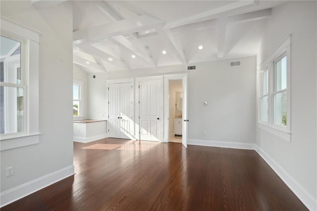 2412 N Rampart St, New Orleans, LA 70117 - interior space featuring visible vents, baseboards, recessed lighting, and wood finished floors