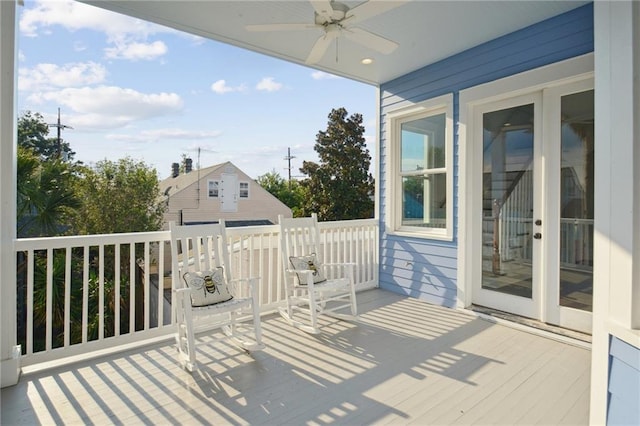 2412 N Rampart St, New Orleans, LA 70117 - wooden terrace featuring ceiling fan