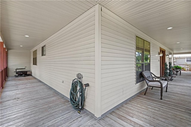 deck with covered porch