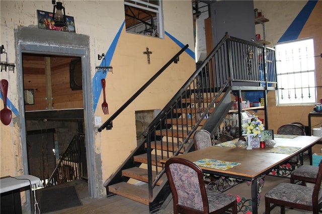 interior space with hardwood / wood-style floors