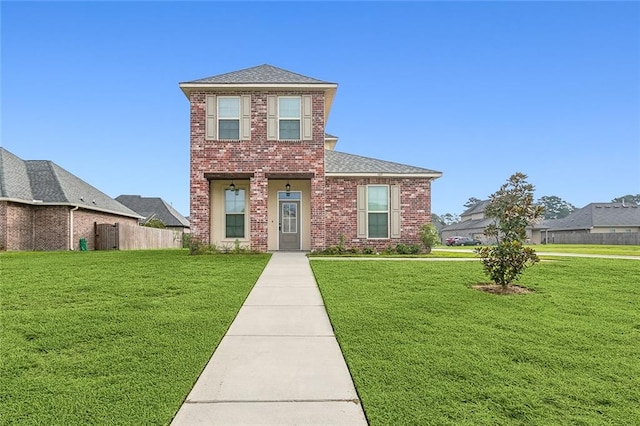 view of front of house featuring a front yard