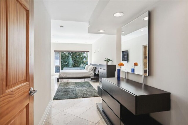 bathroom with tile patterned flooring