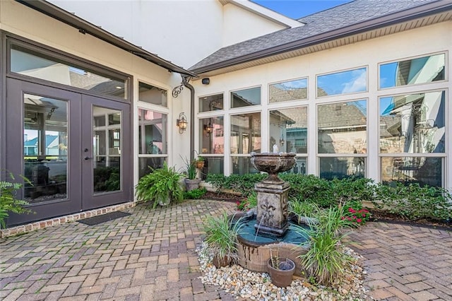 view of patio featuring french doors