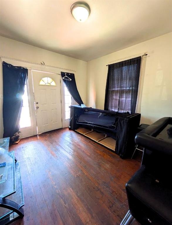 foyer featuring dark wood-type flooring