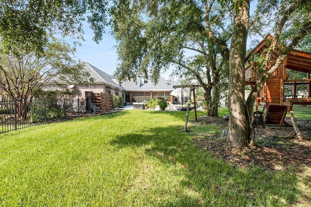 view of yard featuring a playground