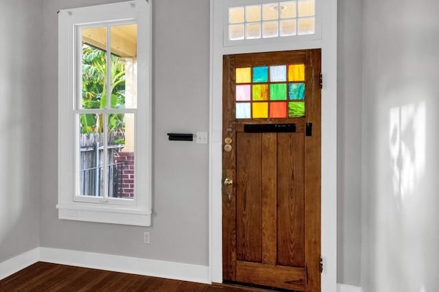 entryway featuring dark hardwood / wood-style floors