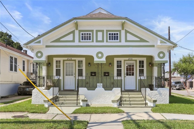 view of front of home with covered porch