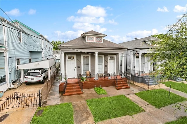 bungalow-style house with covered porch