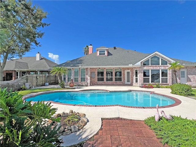 view of pool featuring a patio area