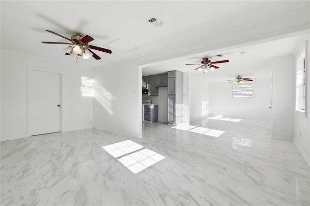 spare room featuring ceiling fan