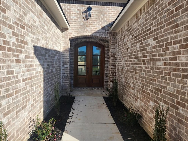 view of exterior entry with french doors