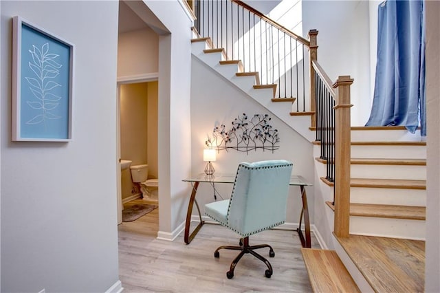 5572 Wake Reserve Rd, Slidell, LA 70461 - office area with wood finished floors and baseboards