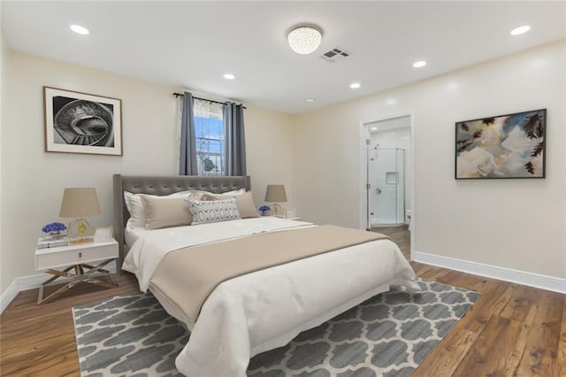 bedroom featuring dark wood-type flooring