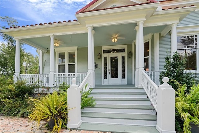 property entrance with a porch