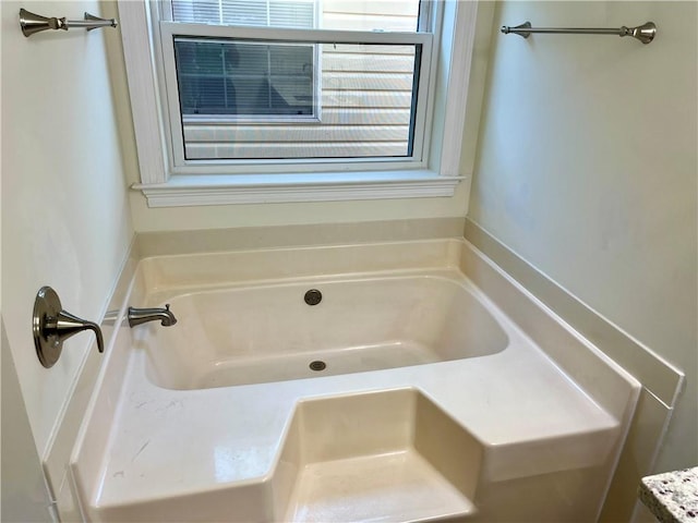 bathroom featuring a washtub