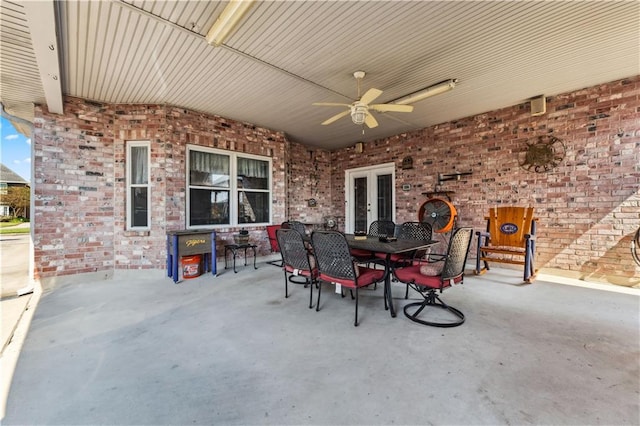 view of patio / terrace with ceiling fan