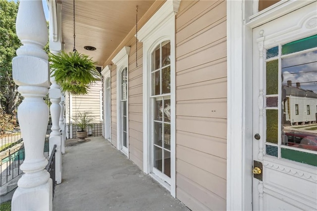 view of patio with a porch