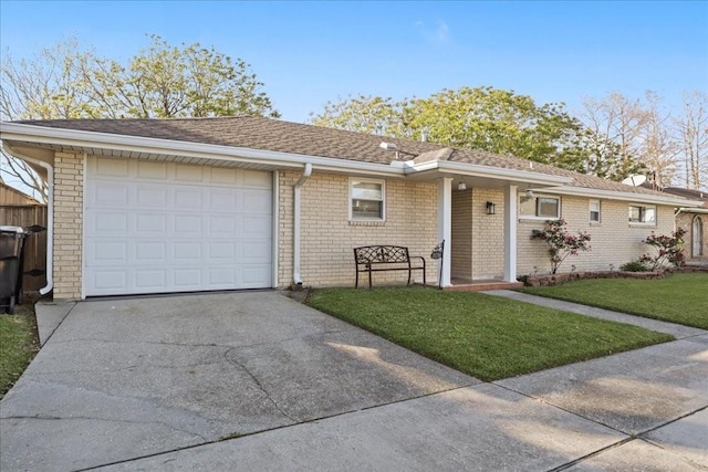 2016 Pelitere Cv, Chalmette, LA 70043 - ranch-style house featuring a front yard, brick siding, a garage, and concrete driveway