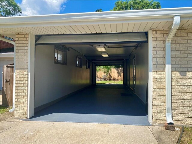 view of garage