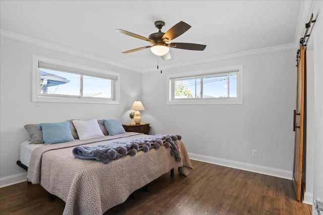 2016 Pelitere Cv, Chalmette, LA 70043 - bedroom with dark wood-type flooring, multiple windows, and ornamental molding