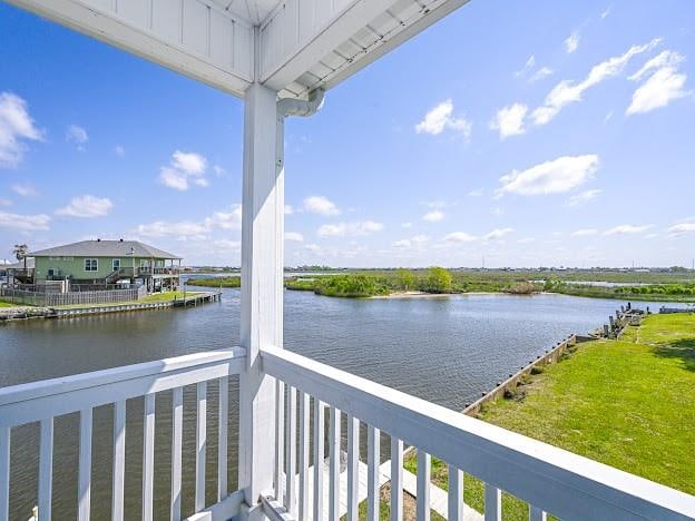 balcony with a water view