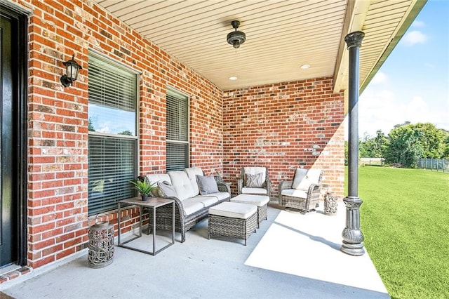 view of patio / terrace featuring outdoor lounge area