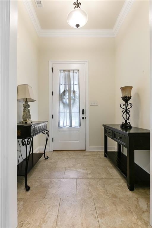 foyer entrance with ornamental molding