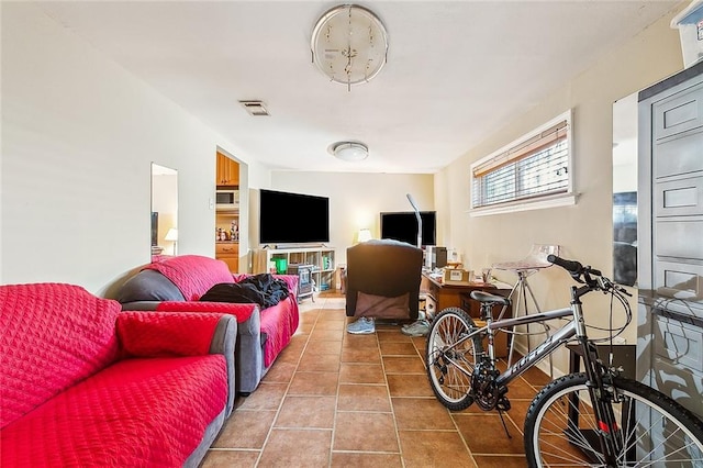 view of tiled living room