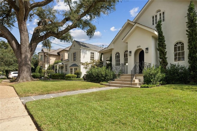 view of front of house with a front yard