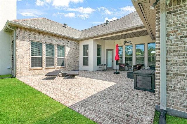 view of patio / terrace with ceiling fan