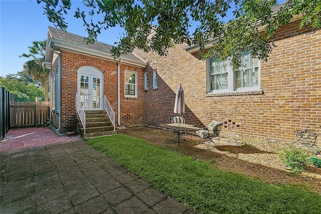 exterior space featuring a patio