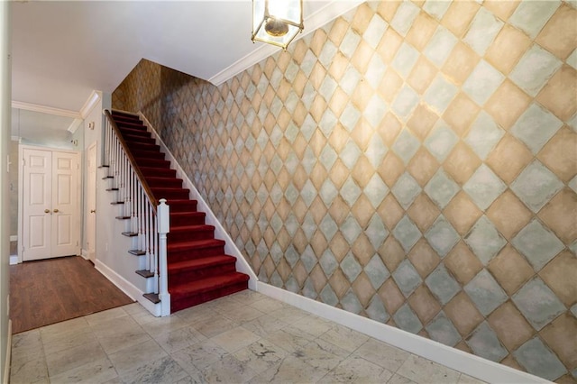 stairs with ornamental molding